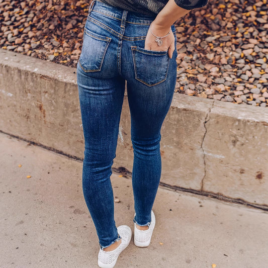 Women's Pencil Ripped Fashion Slim Trousers For Jeans