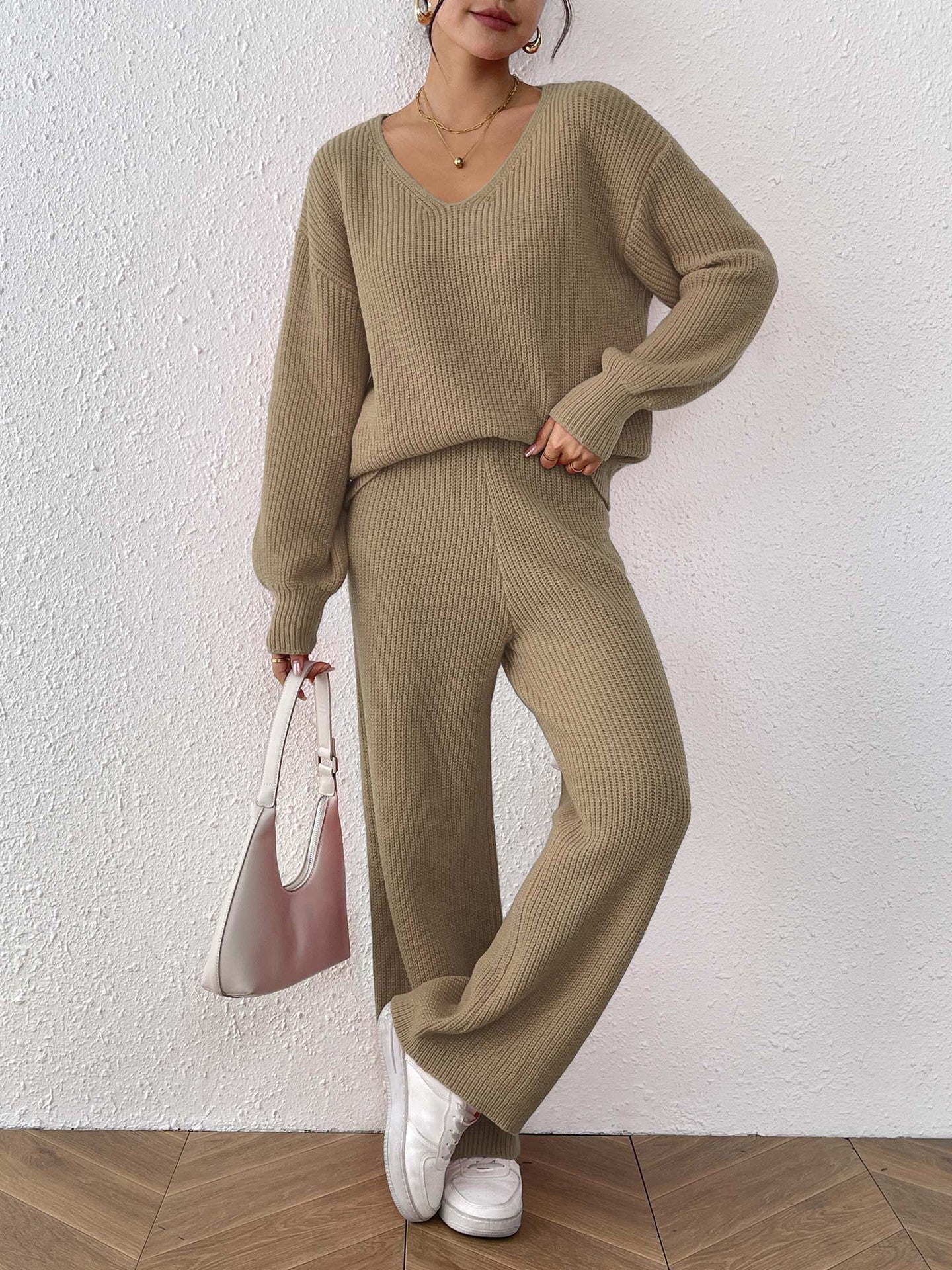 Women's Casual Fashion Wool Loose Solid Color Sweaters