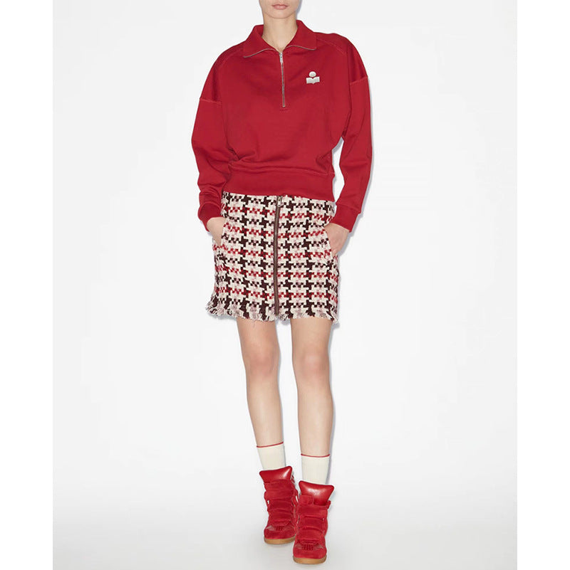 Women's Autumn North American Niche Classic Embroidery Turtleneck Zipper Sweaters