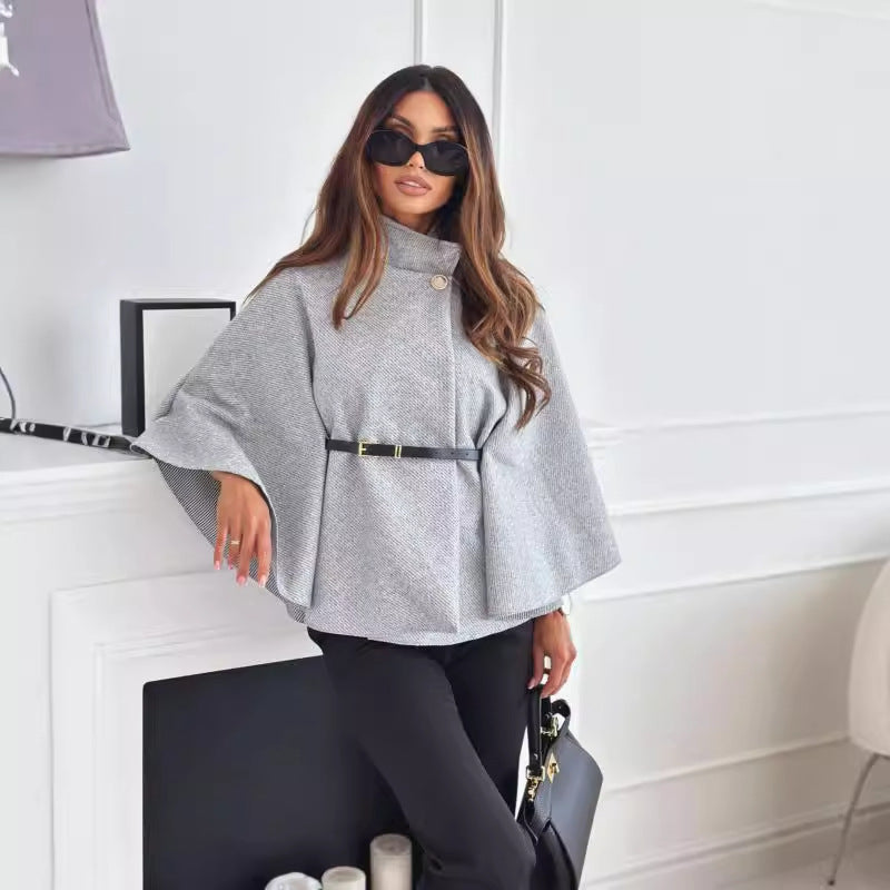 Women's Winter Fashion Solid Color Waist Tight Coats