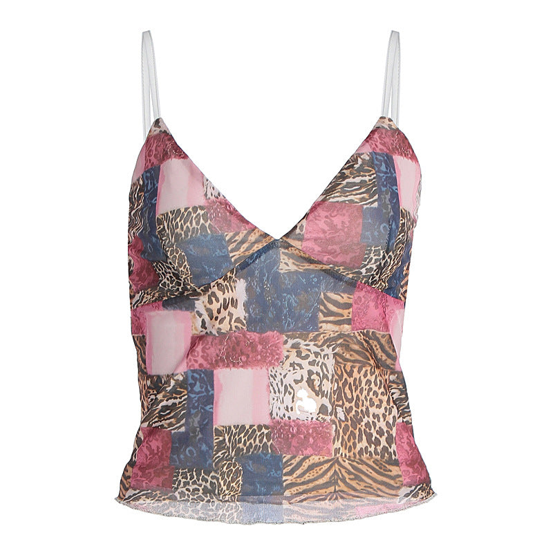 Color Contrast Patchwork Plaid Fashion Sexy Blouses