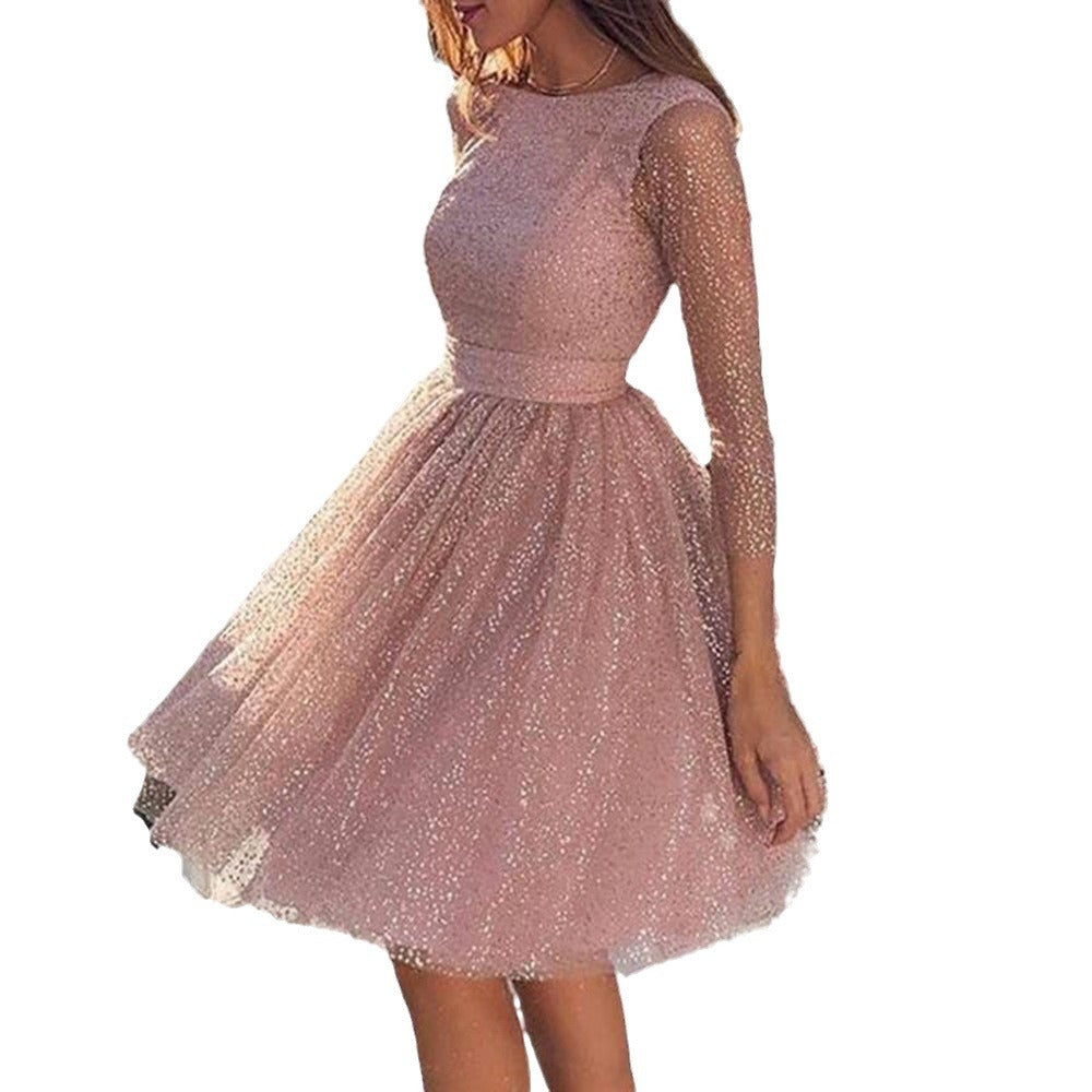 Women's Summer Fashion Long Sleeve Dress High Wedding Dresses