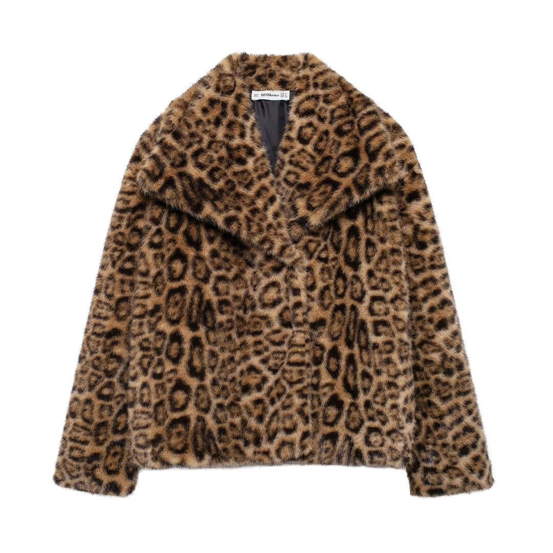 Women's Thick Lamb Wool Black Winter Furry Coats