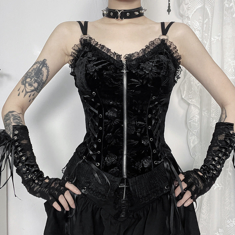 Women's Hot Dark Style Gothic Rose Camisole Tops