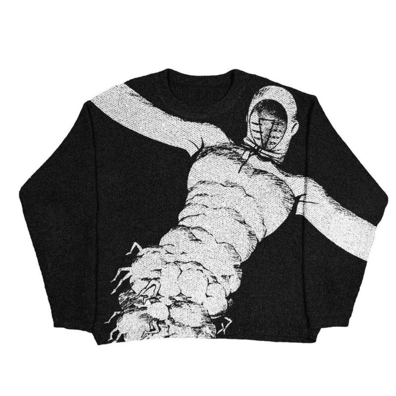 Women's & Men's & Personality Street Printed Round Neck Sweaters