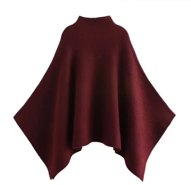 Women's Fashion Casual Asymmetric Knitted Cape Coats