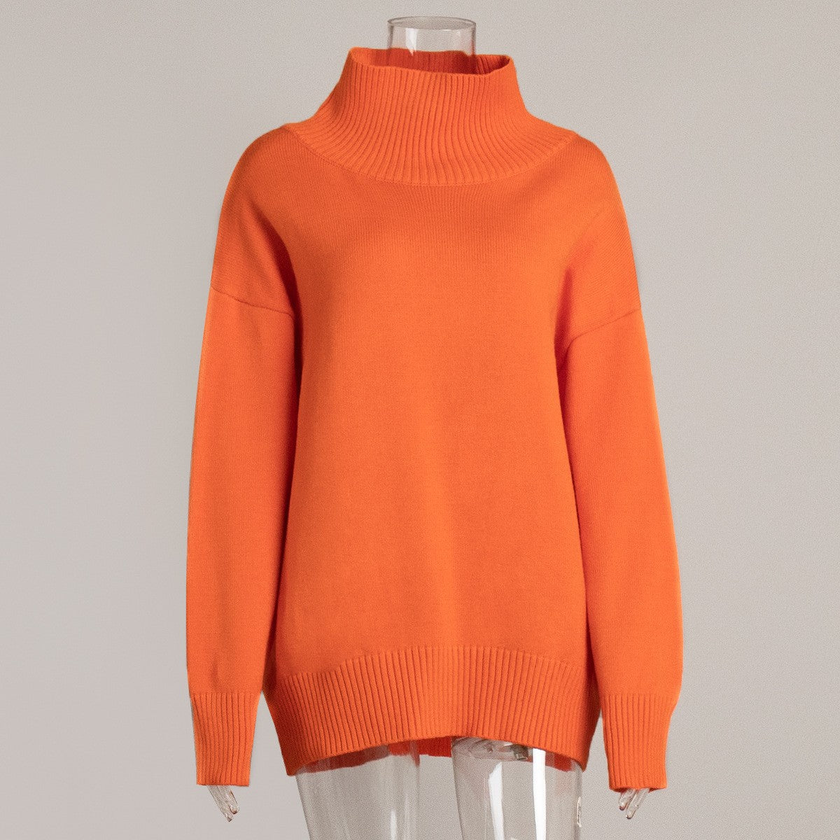 Women's Solid Color Turtleneck Loose Slimming Knitted Sweaters
