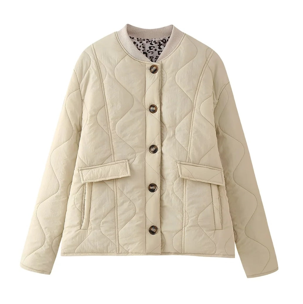 Women's Quilted Button Cotton Fashion Comfortable Retro Jackets