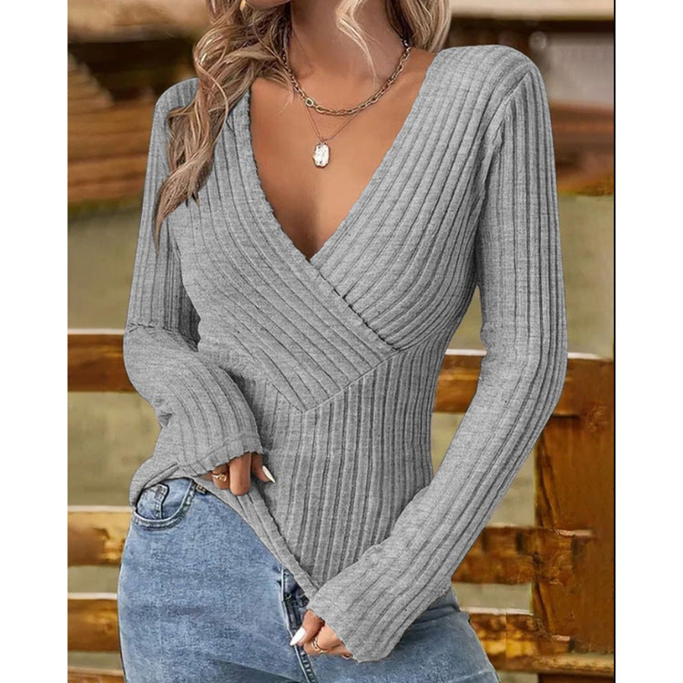 Women's Style Elegant Pullover Long Sleeve Bottoming Blouses