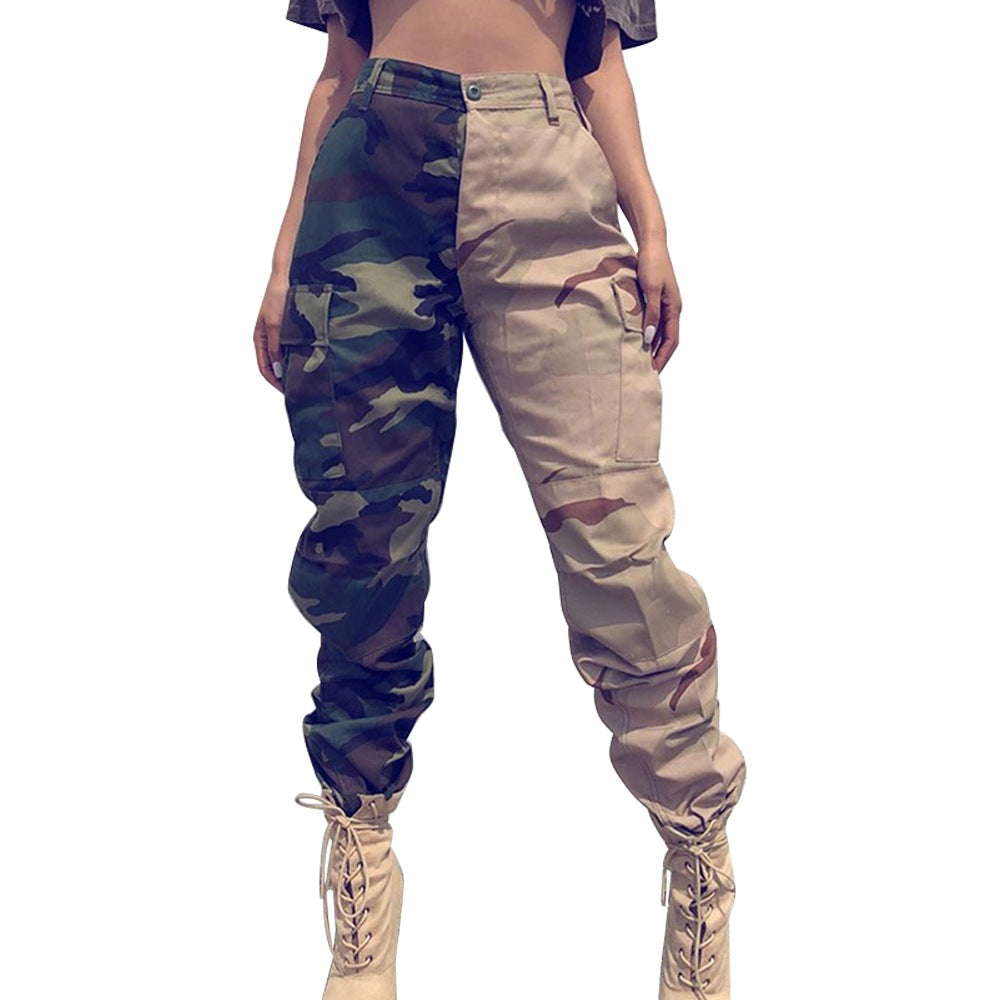 Women's Classic Camouflage Print Fashion Personality Contrast Pants