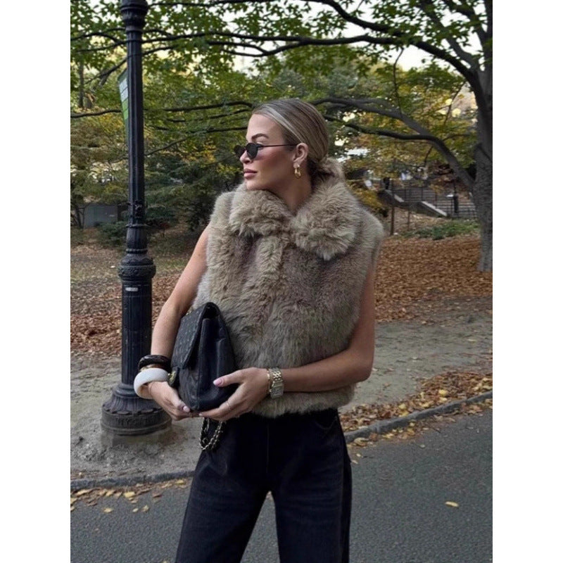 Women's Innovative Street Fashion Faux Fur Coats