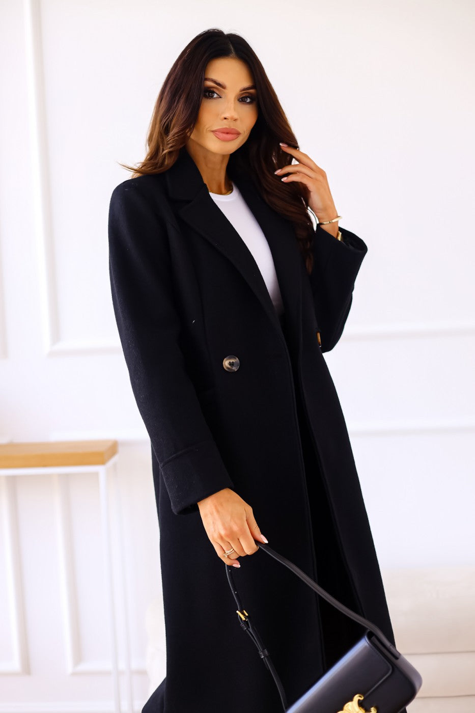 Women's Simple Double Breasted Long Sleeve Lapel Coats