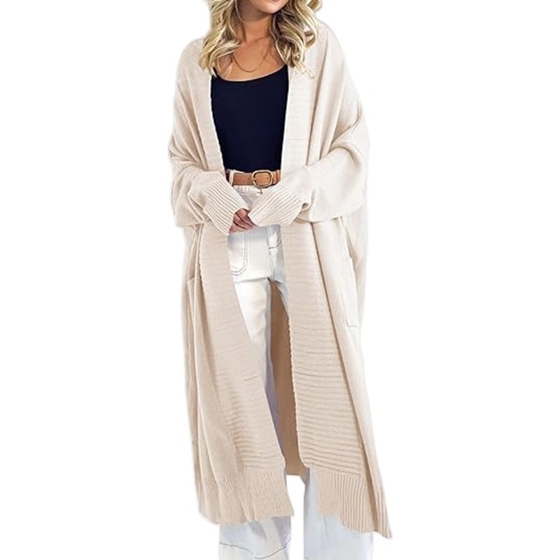 Women's Solid Color Long Sleeve Front Pocket Coats