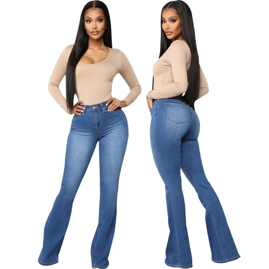 Beautiful Fashion Versatile Cowboy Stretch Flared Pants