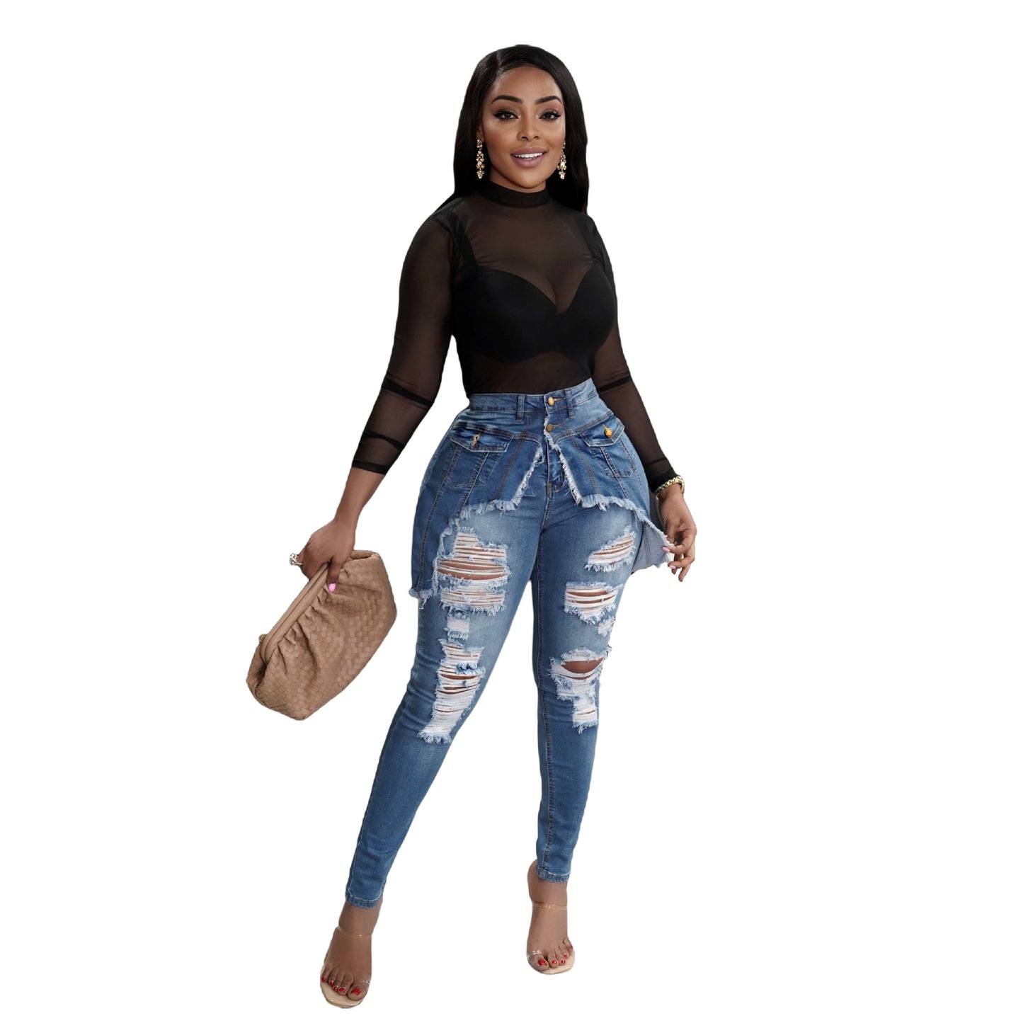 Women's Fashion Wear Sexy Denim Skinny Jeans