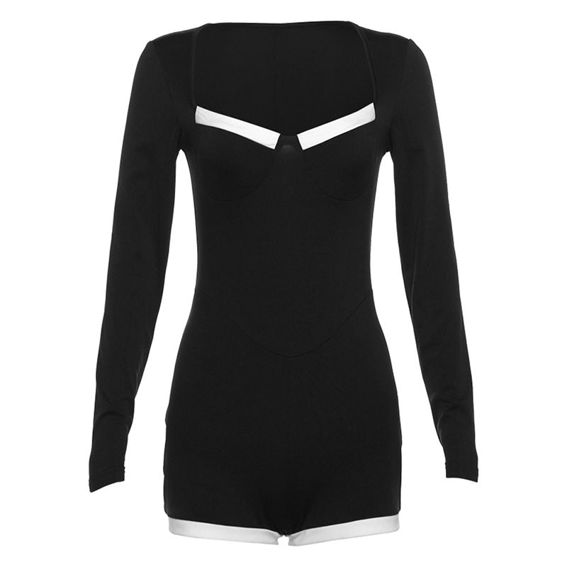Women's Sexy Low Cut Fashion Color Contrast Pants