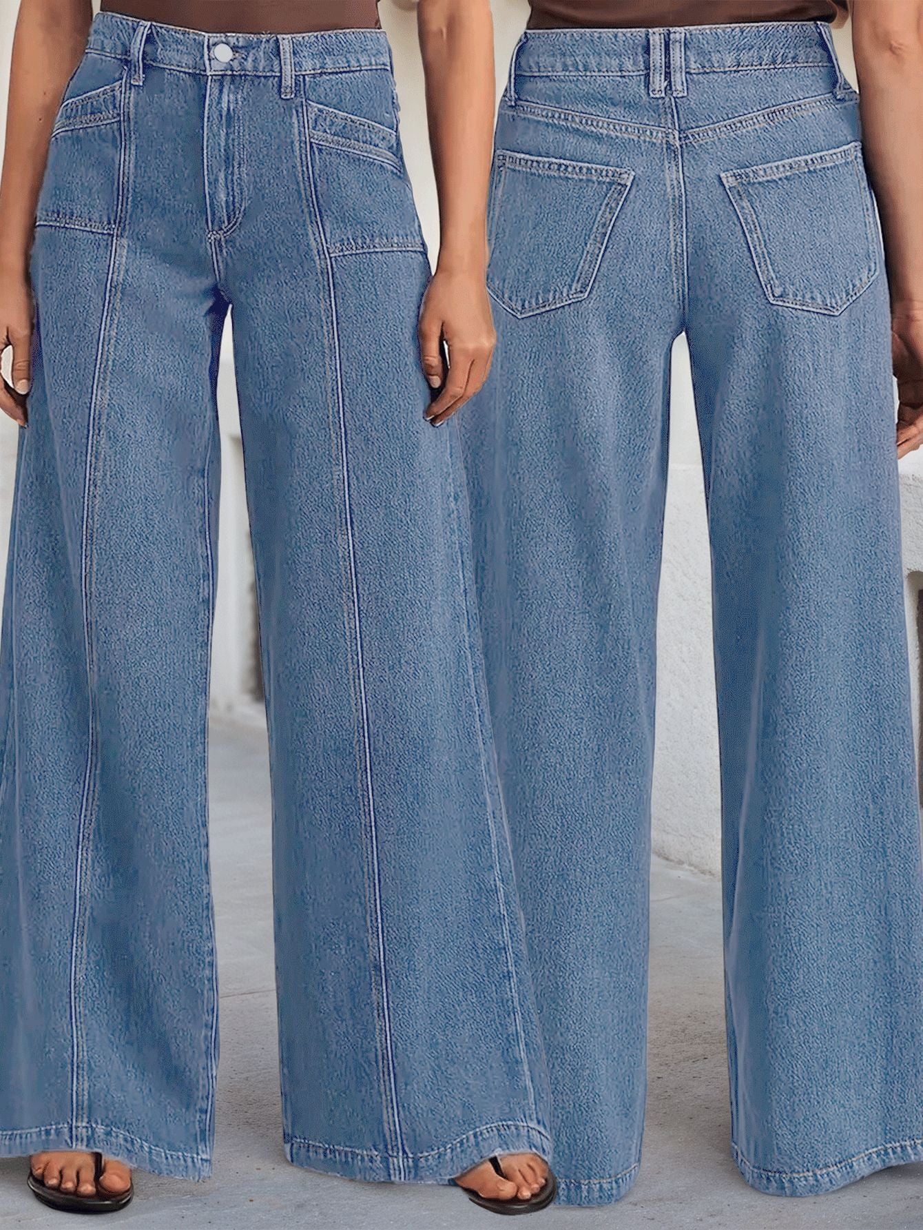 Women's Loose Wide Leg Comfortable Stretch Denim High Pants