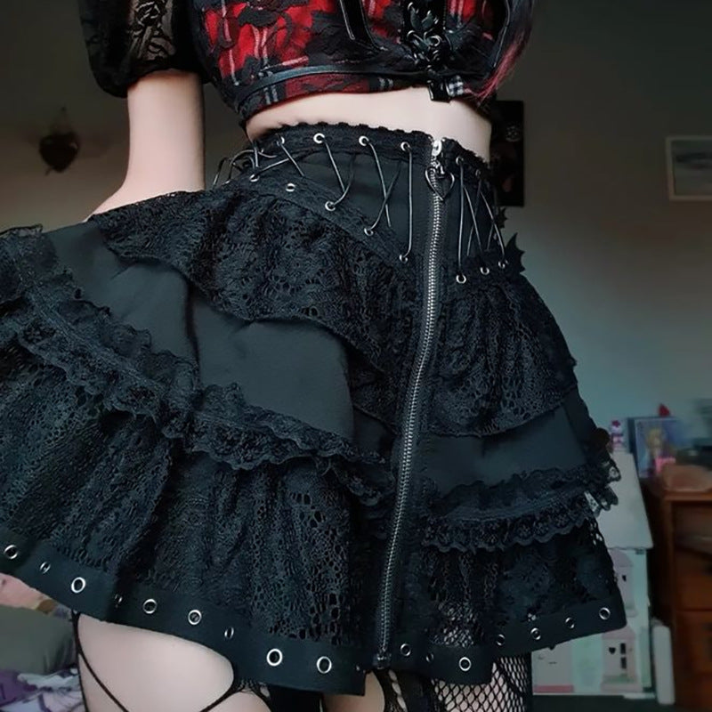 Women's Lace Stitching Dark Summer Street Fashion Skirts