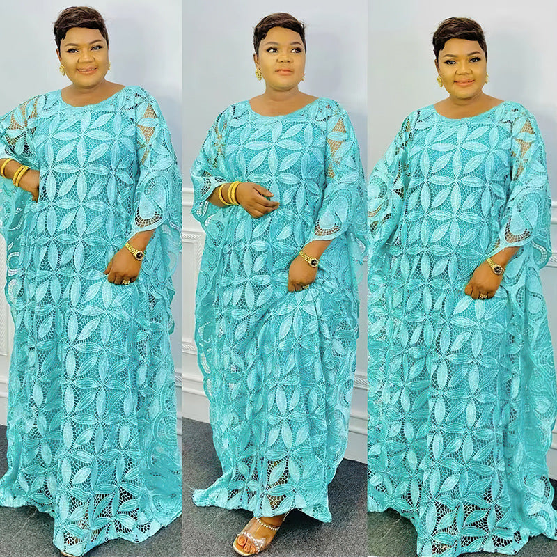 African Water Soluble Lace Loose Long Dresses