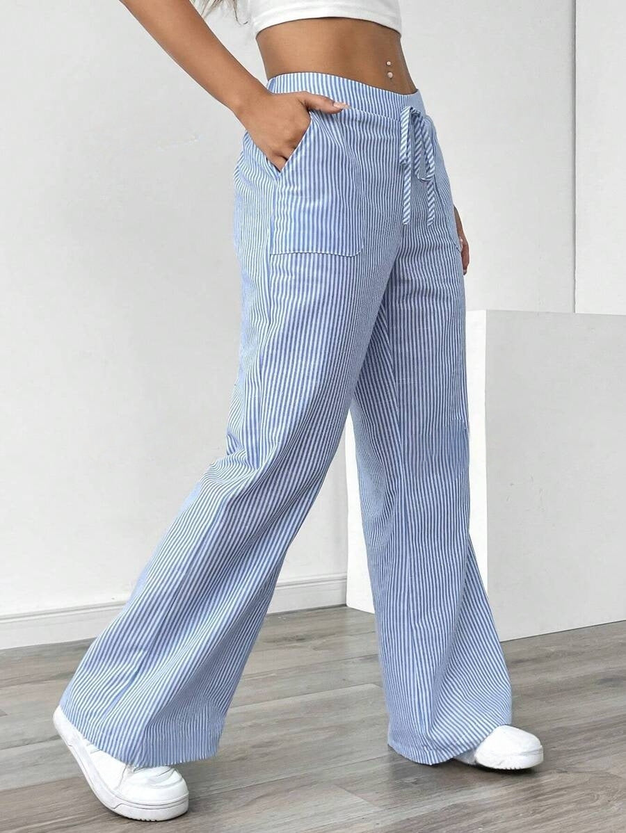 Women's Spring Striped Casual Fashion Loose Trousers Pants