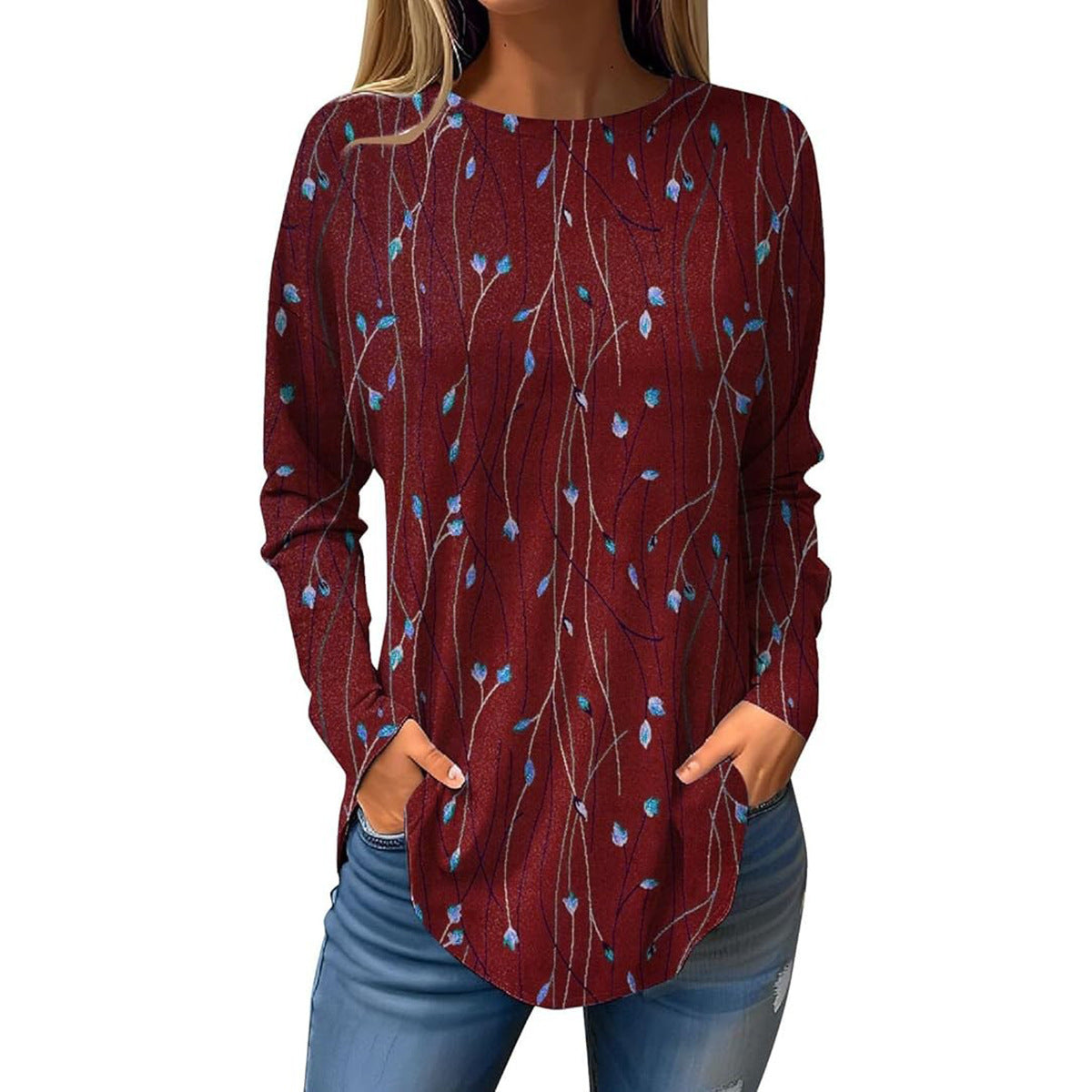 Crafts Summer Hem Arc Loose Long Blouses