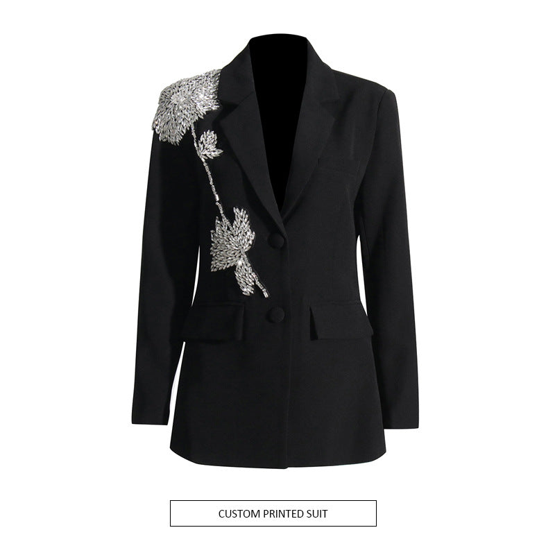 Small Autumn Fashion Polo Collar Stitching Decorations Blazers