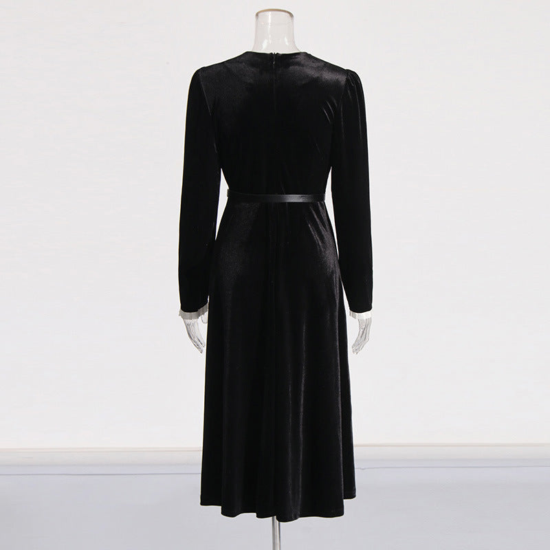 Women's Elegant Style Base Dress Autumn Bow Dresses