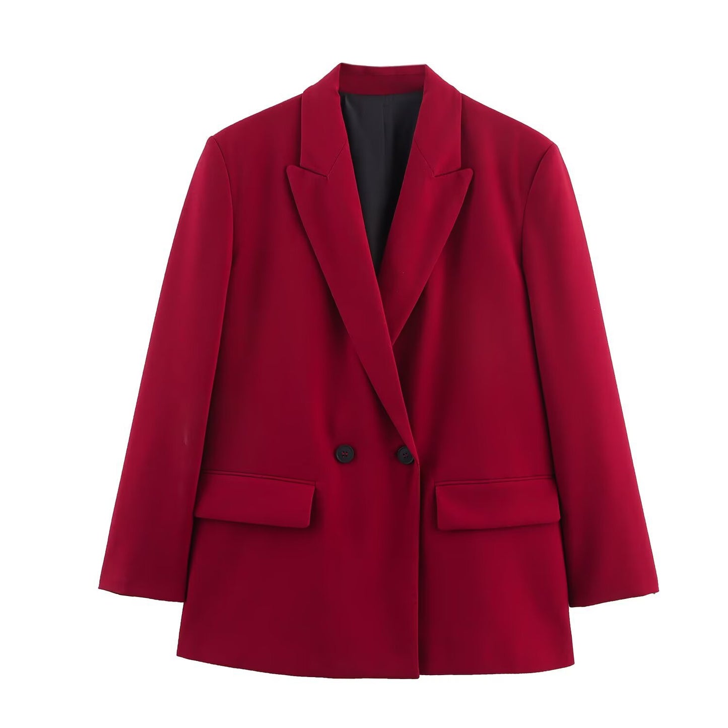 Women's Attractive Double Breasted Solid Color Blazers