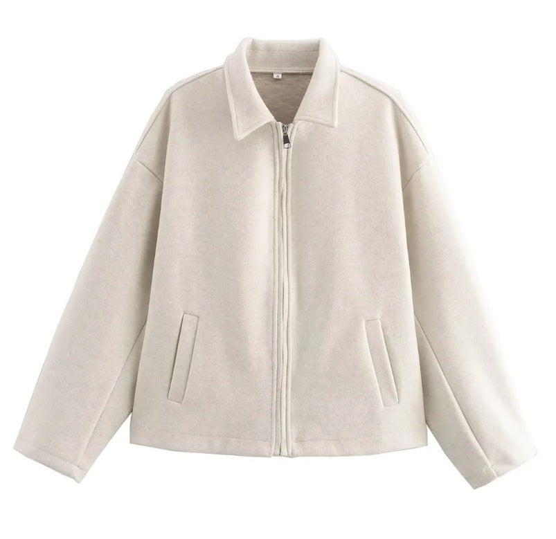 Women's Autumn American Solid Color Retro Casual Jackets