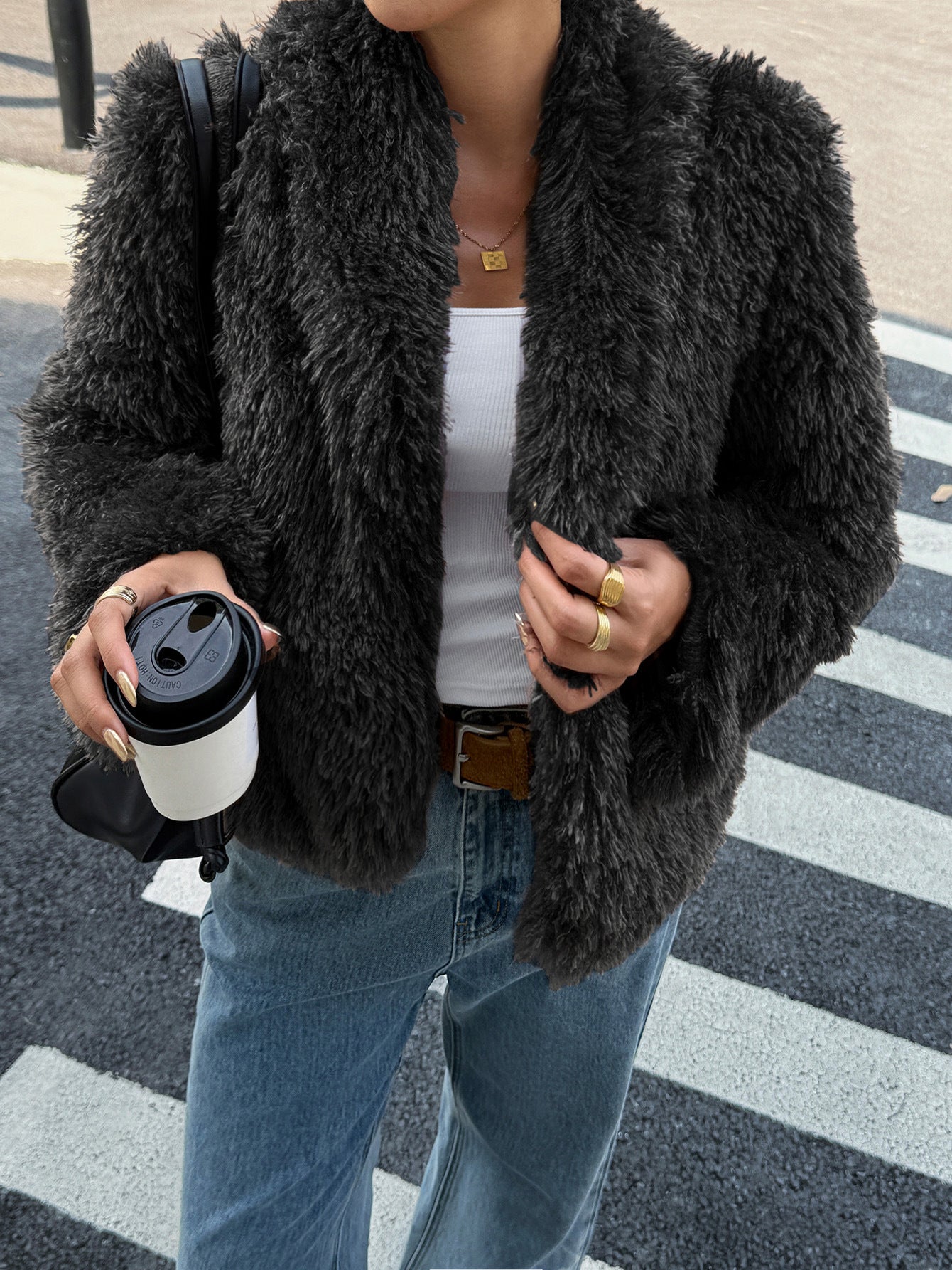 Women's Classic Casual Fluff Long-sleeved Overcoat Coats