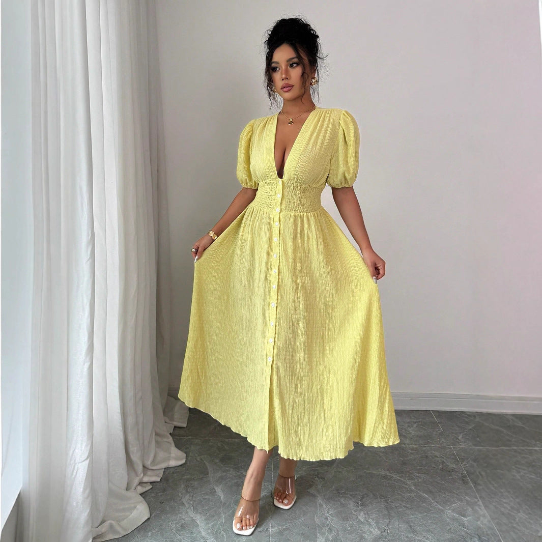 Women's Daily Life Elegant Collar Puff Sleeve Dresses