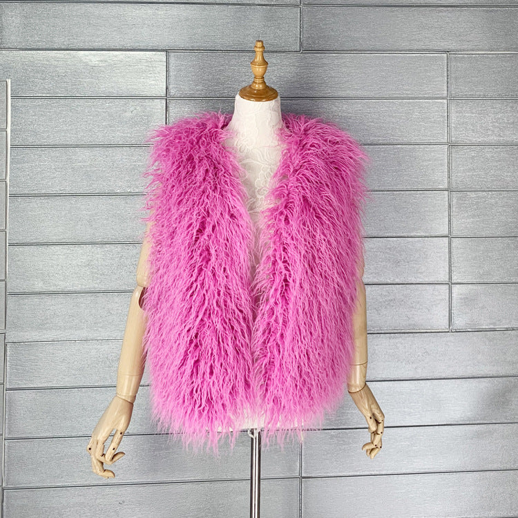 Women's Sheep Fur Environmental Protection Artificial Wool Coats