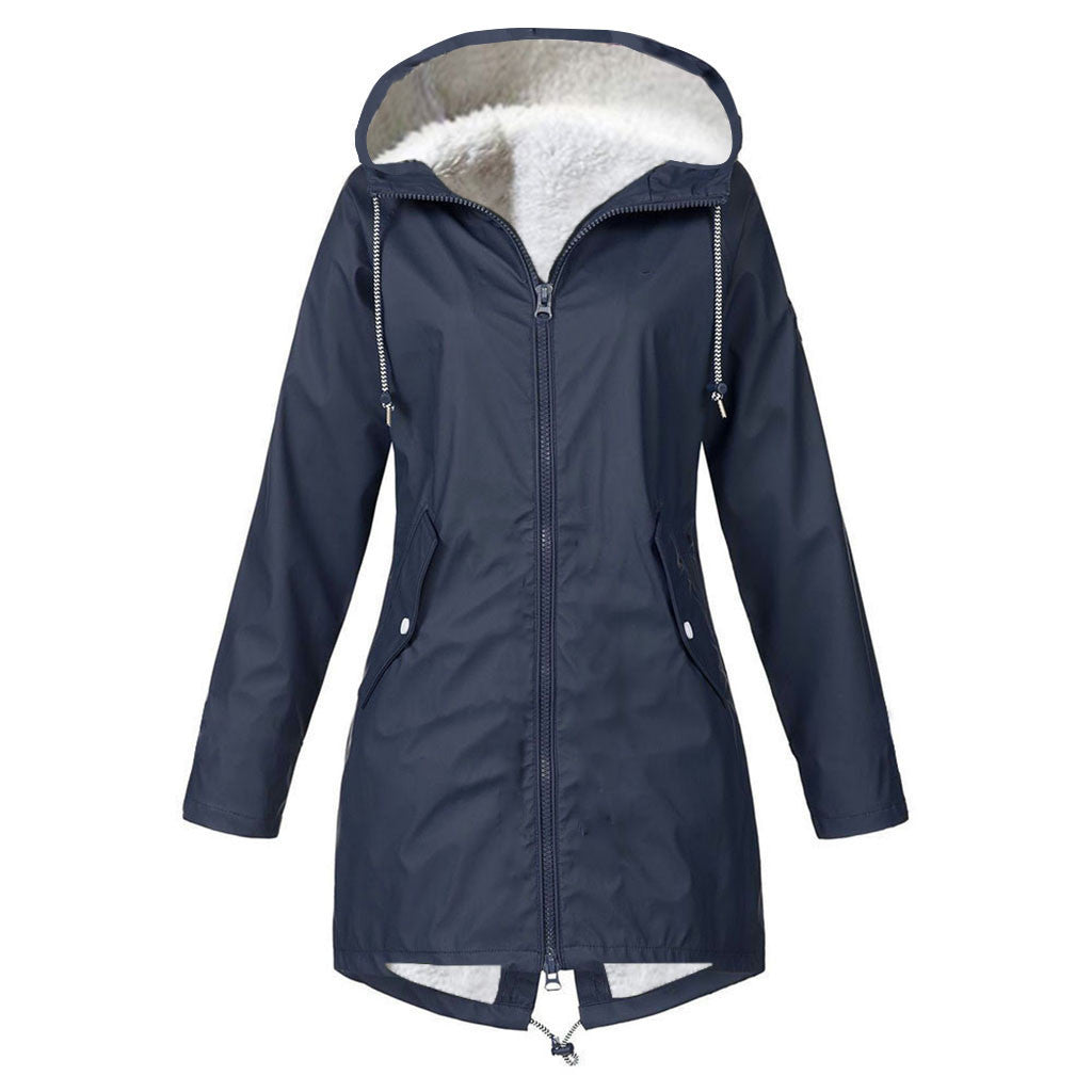 Women's Large Clothes Waterproof Windproof Fleece Padded Outdoor Coats