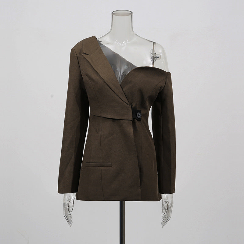 Women's High-grade Early Autumn Fashion Shoulder Irregular Blazers