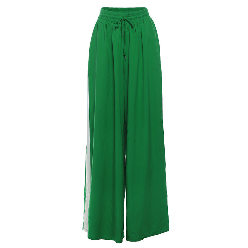 Mop Wide Leg High Waist Casual Pants