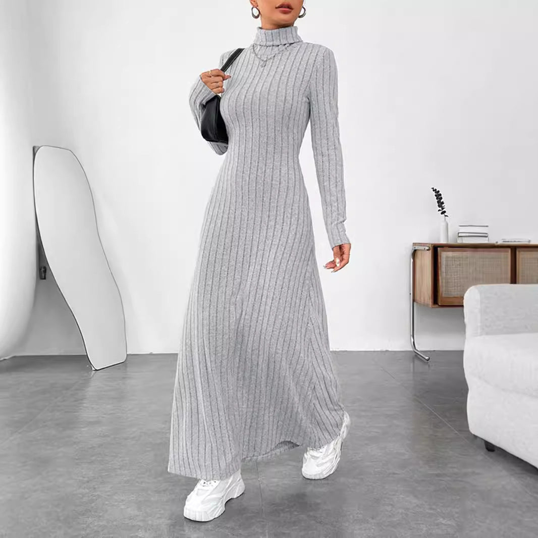Women's Elegant Slim Turtleneck Solid Color Dress Dresses