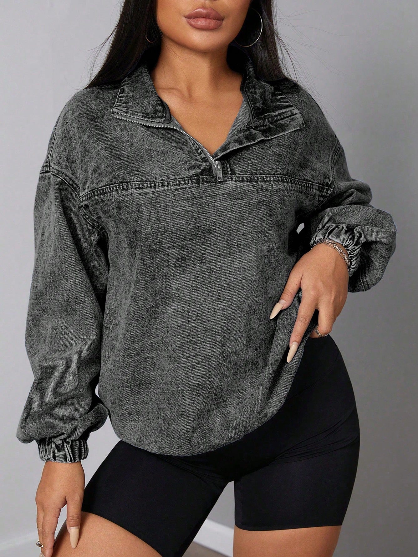 Women's Loose Pullover Leisure Denim Shirt Blouses