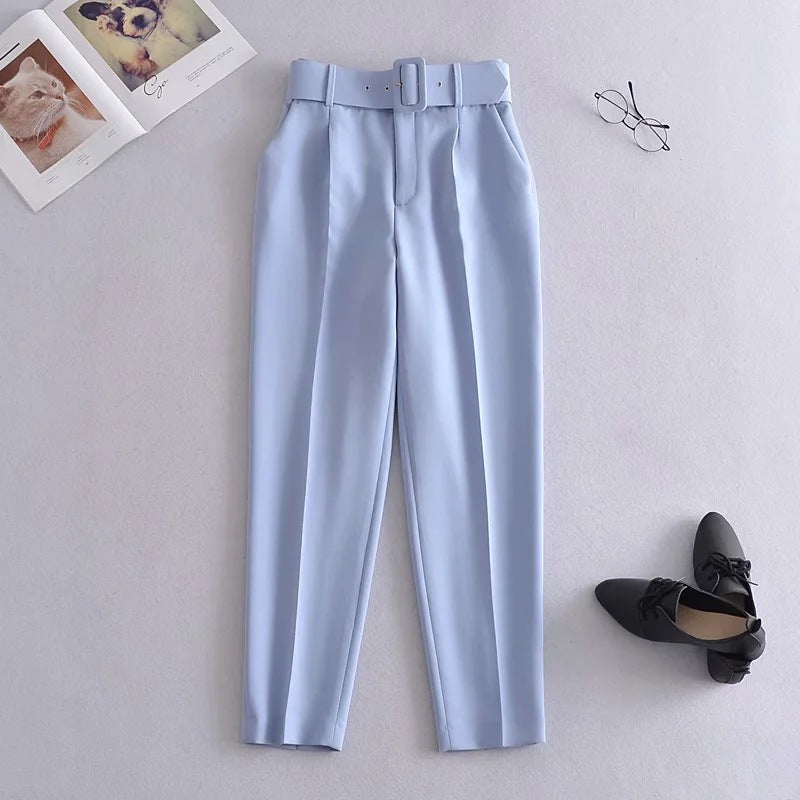 Women's Slim Fit Figure Flattering Belt Accessories Pants