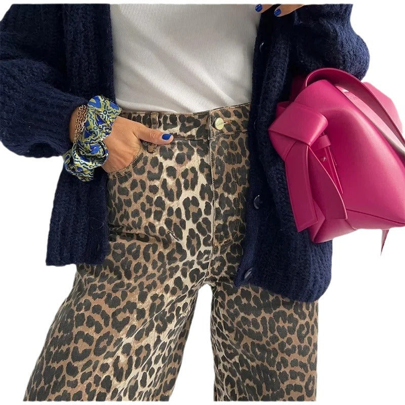 Women's High Waist Straight Personality Street Traffic Pants