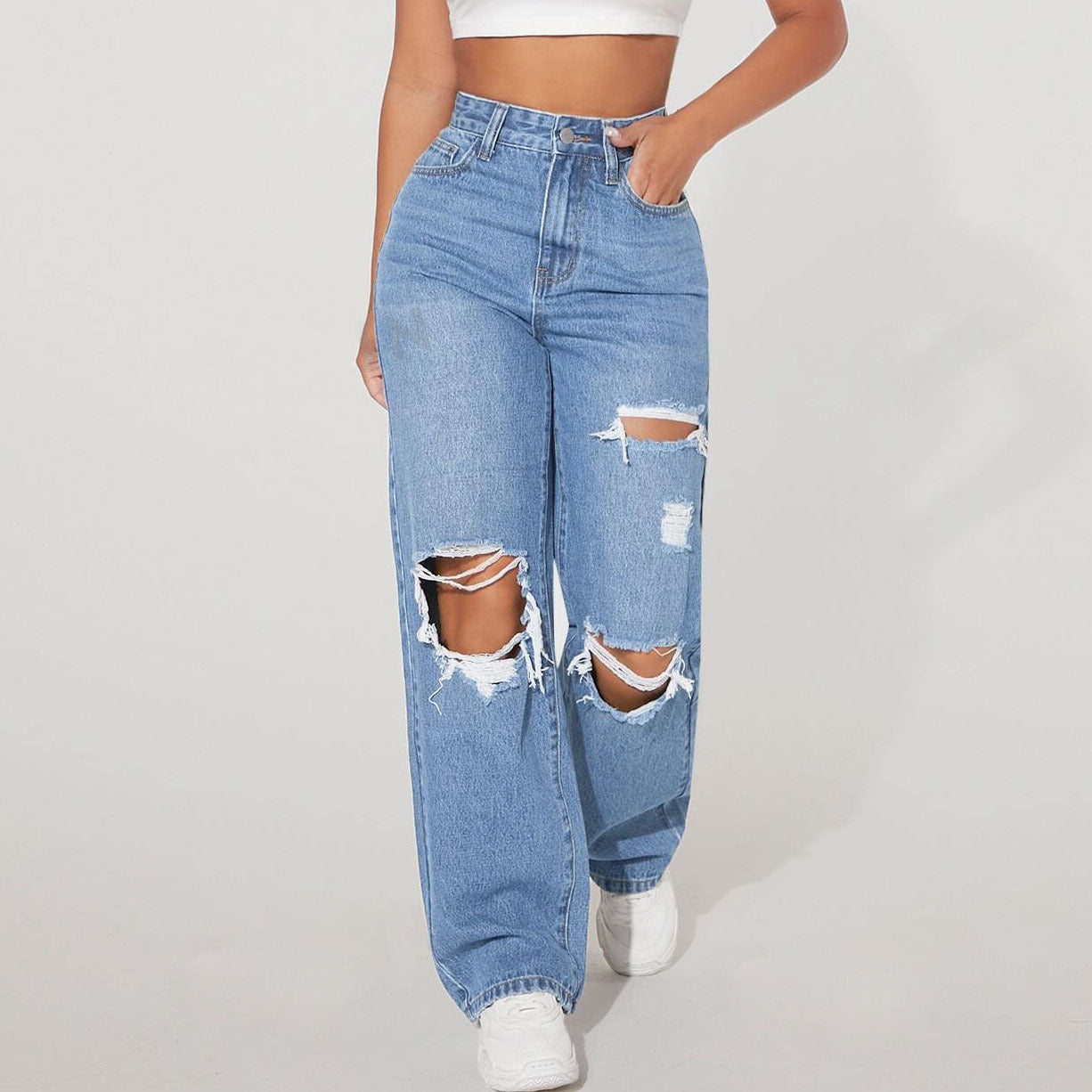 American Hot Straight Loose Street Casual Jeans