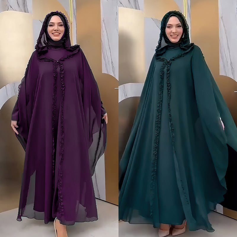 Hooded Shawl Long Cape Dress Turkish Dresses