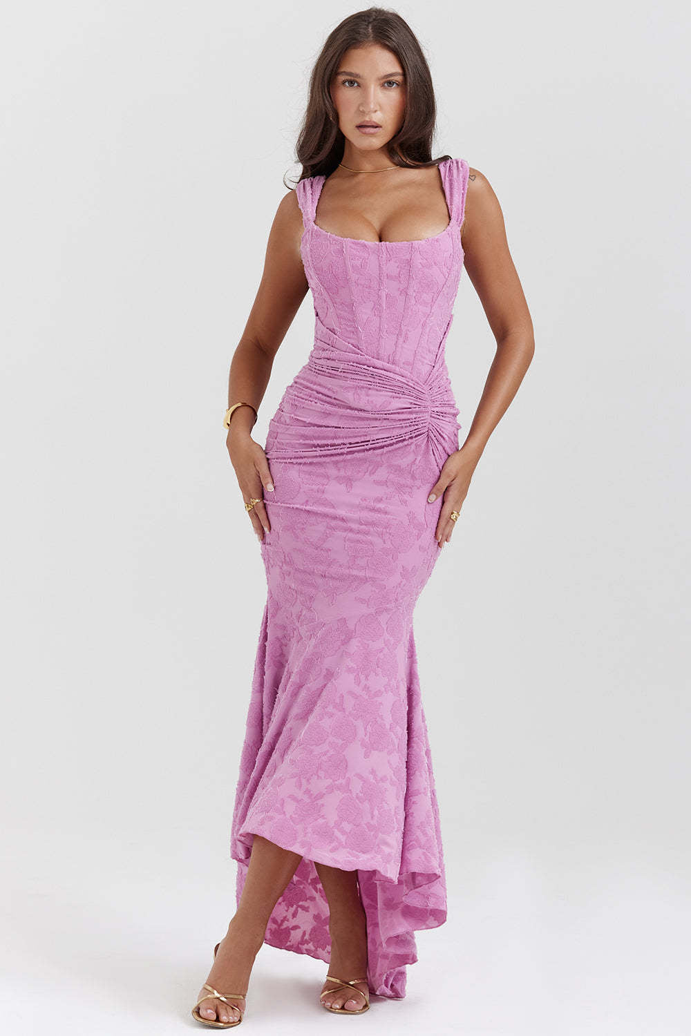 Women's Sexy Sleeveless Solid Color Fishbone Long Dresses