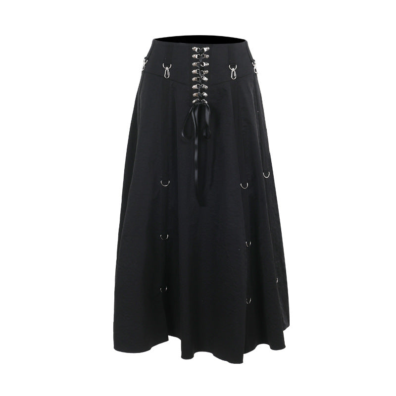 Women's Gothic Dark Style Sexy Lace Up Two-way Large A- Skirts