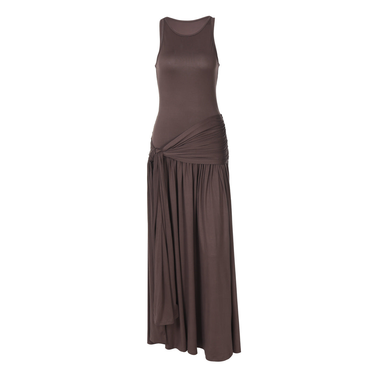 Fashion Stitching Ribbon Ruffled Street Style Dresses