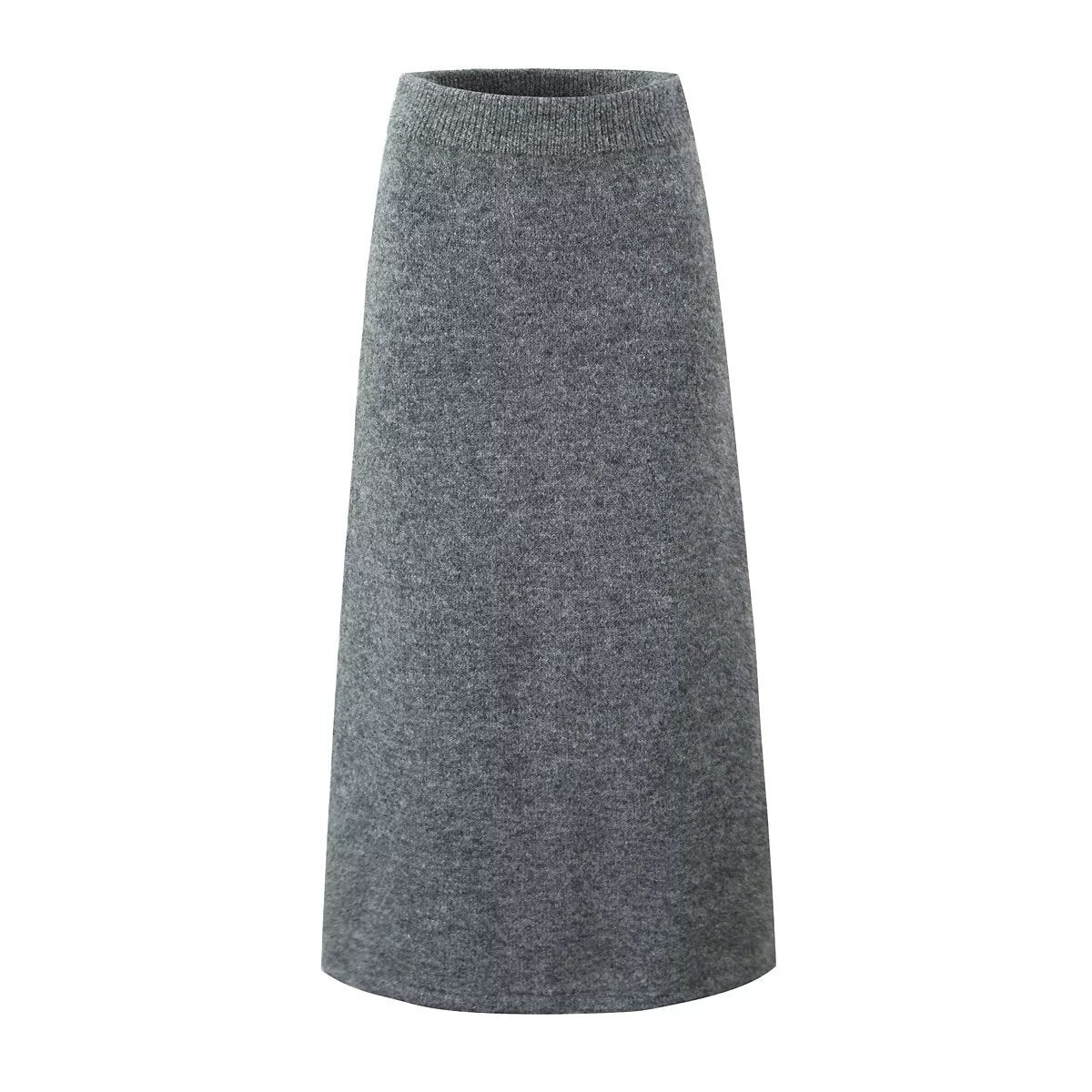 Autumn Graceful Gray High Waist Knitted Knitwear