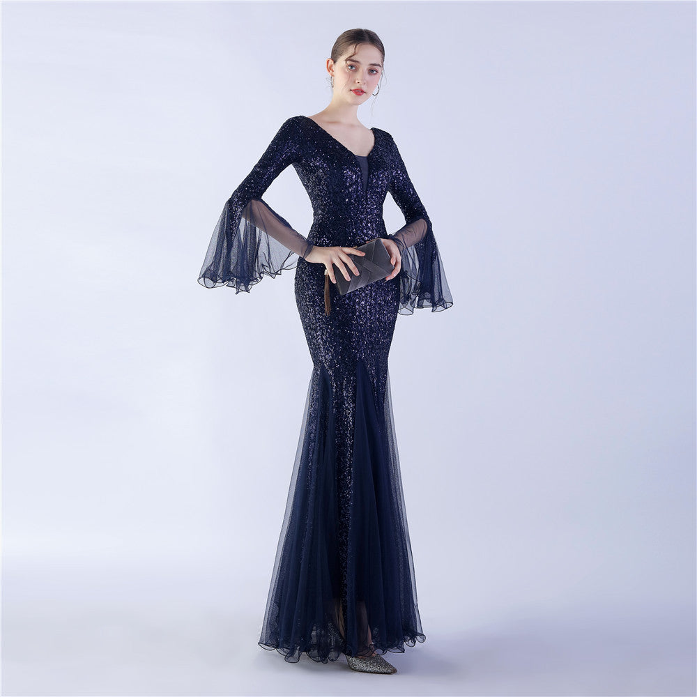 Craft Encryption Mesh Dinner Stage Sequined Wedding Dresses