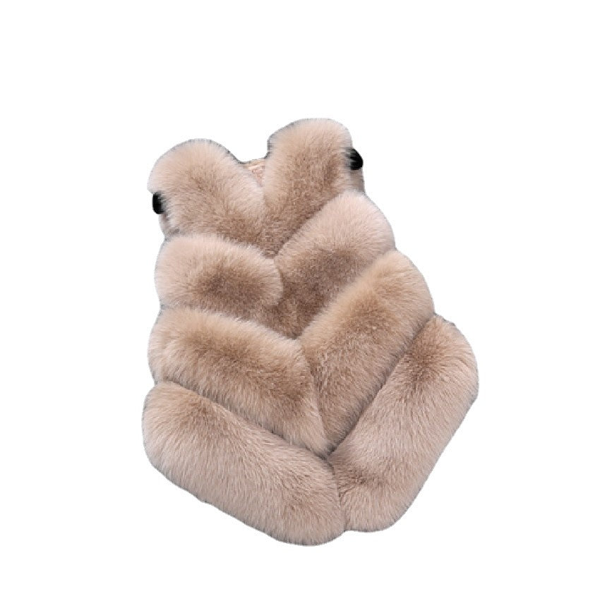 Women's Fur Imitation Fox Mid-length Slimming Patchwork Coats