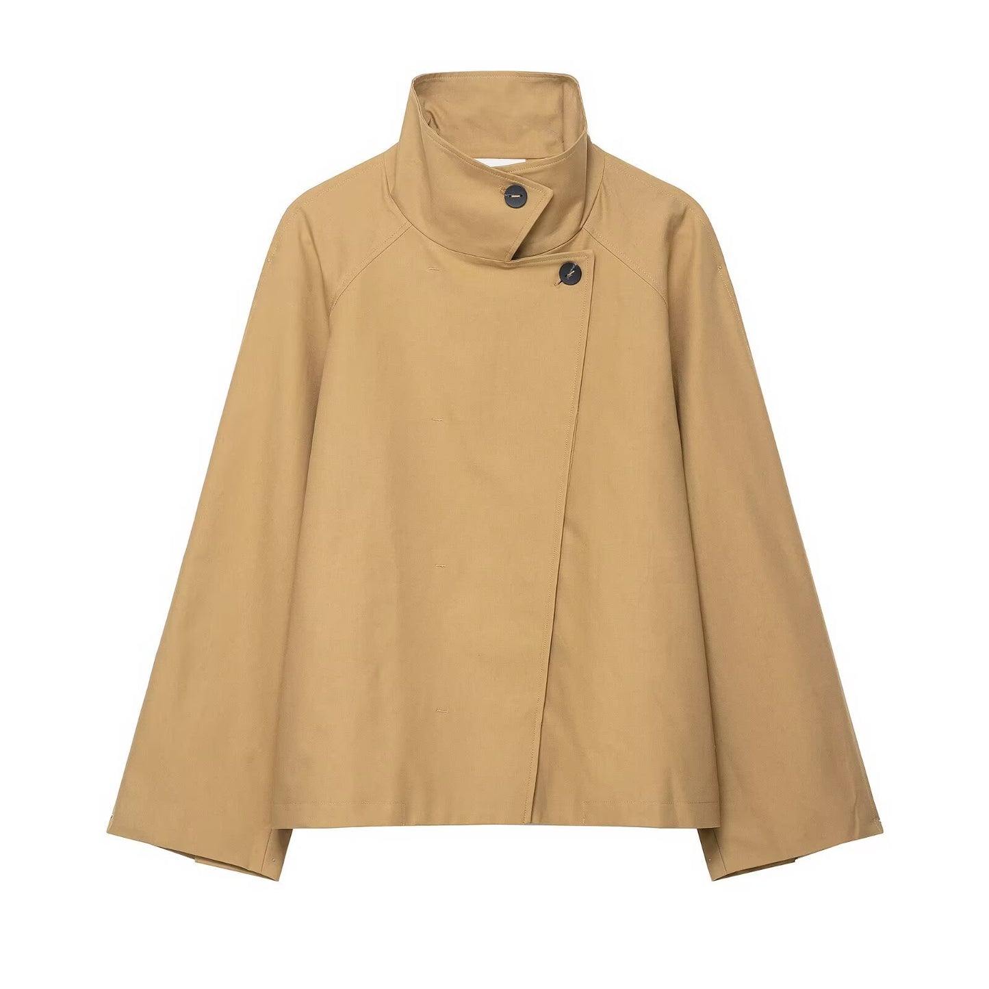 Women's Stand Collar Crisp One Button Profile Coats