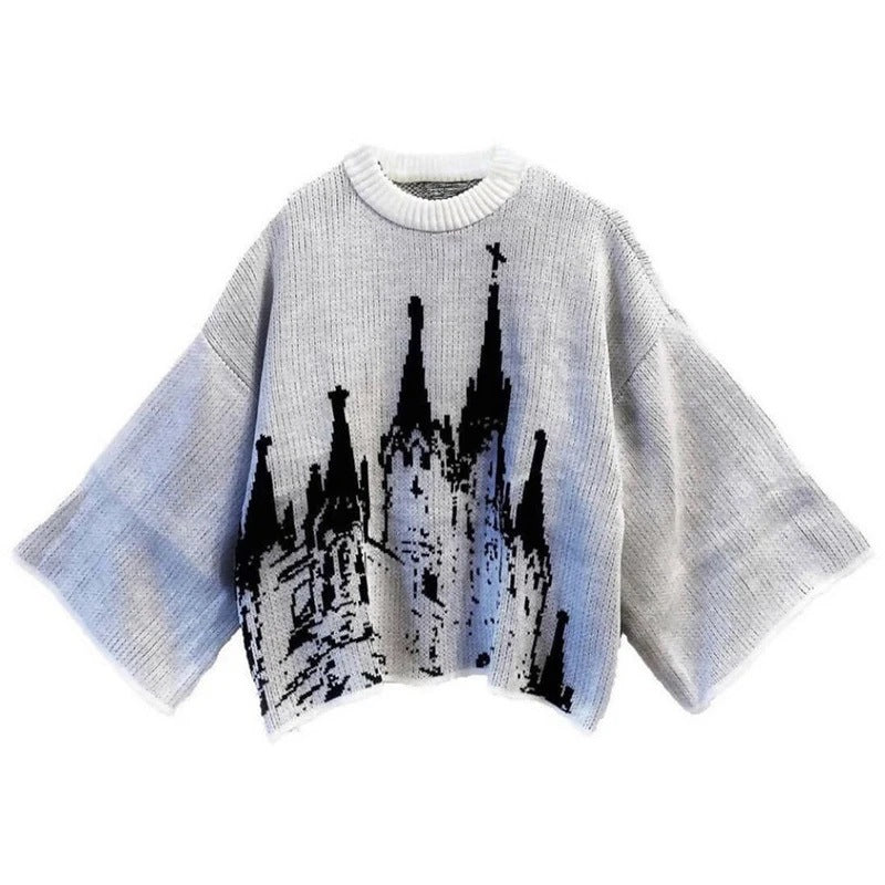 Women's & Men's & Personality Street Printed Round Neck Sweaters