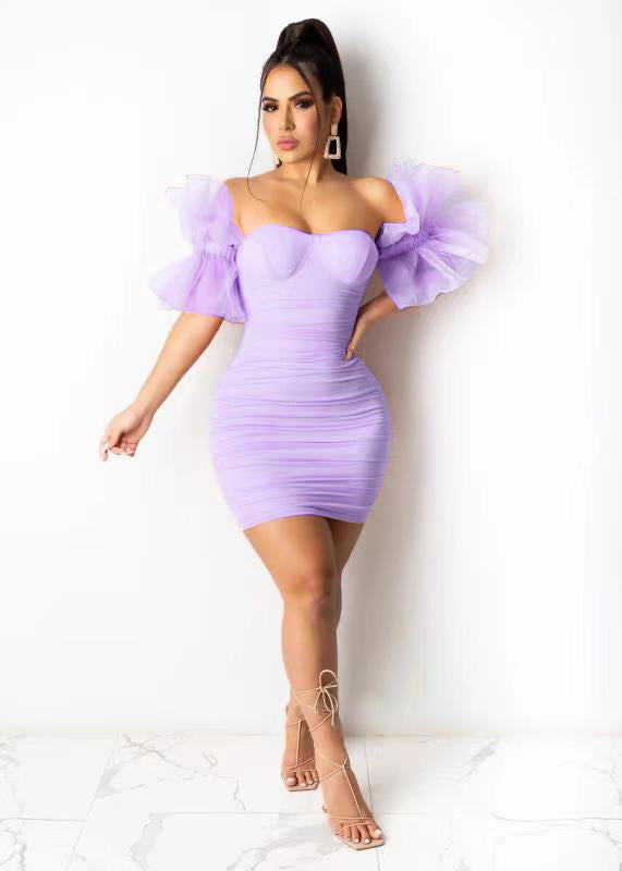 Women's Sexy Irregular Sleeve Dress Cute Dresses